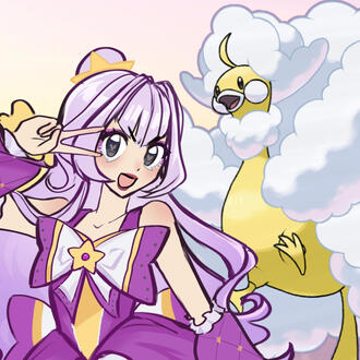Magical Girl Aria with Shiny Mega Altaria Altaria_Zero Profile Picture featuring Aria art by Tapita on Vgen, and Shiny Mega Altaria