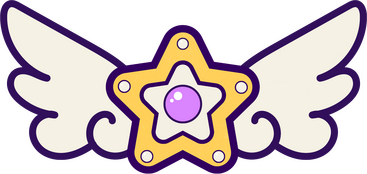 Aria Zero's Logo! A Super Star with wings and a purple gem in the middle!